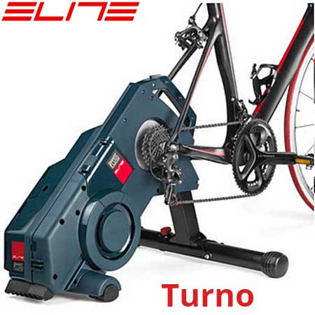El nuevo rodillo de entrenamiento Elite Turno sustituye a la rueda trasera y utiliza resistencia por fluidos.