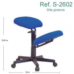 Silla ergonómica con ruedas, sin respaldo Ecopostural S2602