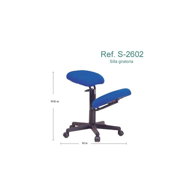 Silla ergonómica con ruedas, sin respaldo Ecopostural S2602