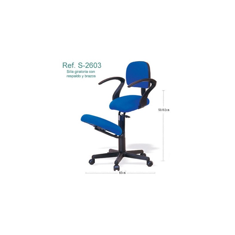 Silla ergonómica con respaldo, apoyabrazos y con ruedas Ecopostural S2603