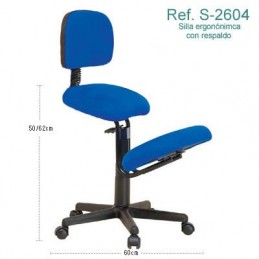 Silla ergonómica con respaldo y ruedas Ecopostural S2604