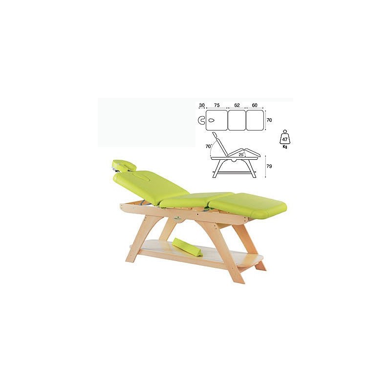 Camilla fija madera 3 cuerpos altura fija cabezal bandeja C3279 Camilla fija madera 3 cuerpos altura fija cabezal bandeja C3279