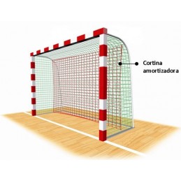 Dos cortinas para portería balonmano fútbol sala polipropileno trenzado sin nudos, 3mm