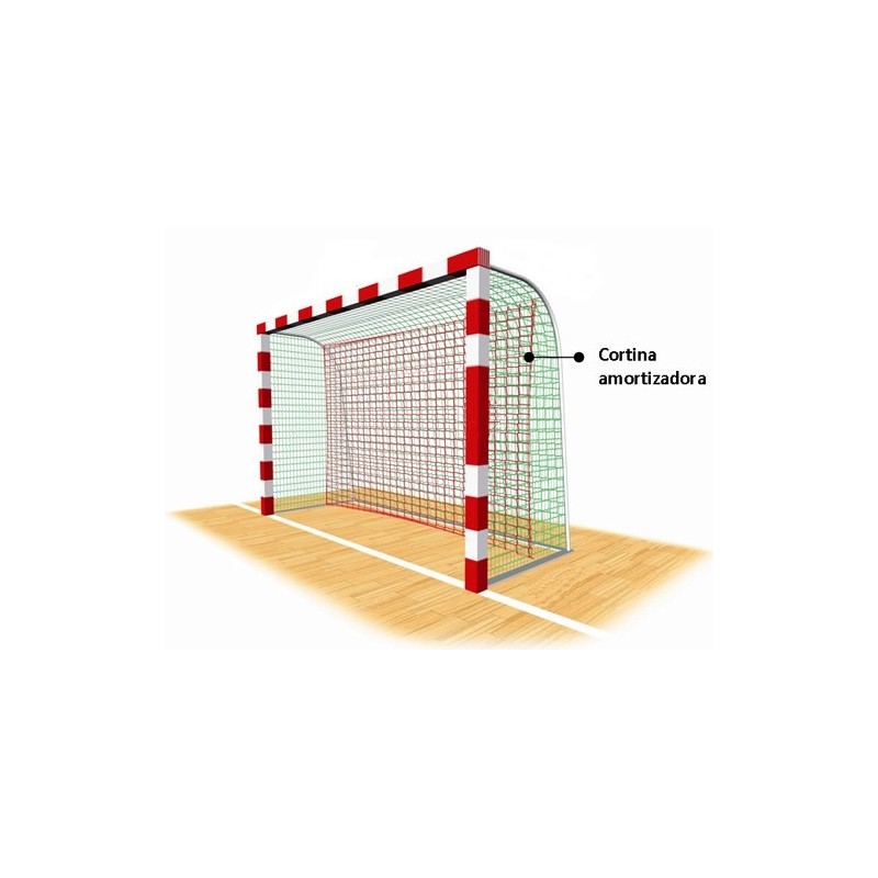 Dos cortinas para portería balonmano fútbol sala polipropileno trenzado sin nudos, 3mm Dos cortinas para portería balonmano fútbol sala polipropileno trenzado sin nudos, 3mm