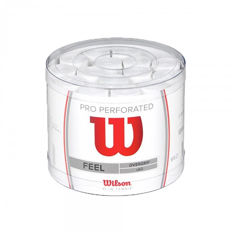 TARRO 60 OVERGRIPS WILSON BLANCO PRO PERFORADOS TARRO 60 OVERGRIPS WILSON BLANCO PRO PERFORADOS