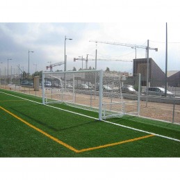 JUEGO PORTERÍAS ALUMINIO FÚTBOL 7  120X100 MM ABATIBLES CON ARQUILLOS LACADOS