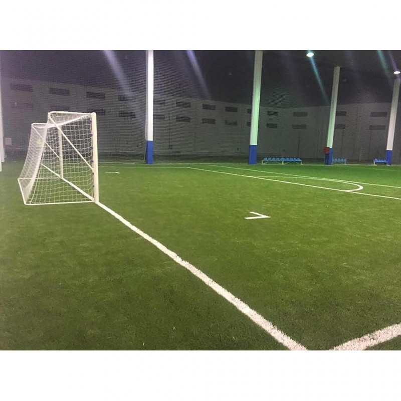 JUEGO PORTERÍAS FÚTBOL 7 METÁLICAS FIJAS TUBO 100 MM REGLAMENTARIAS