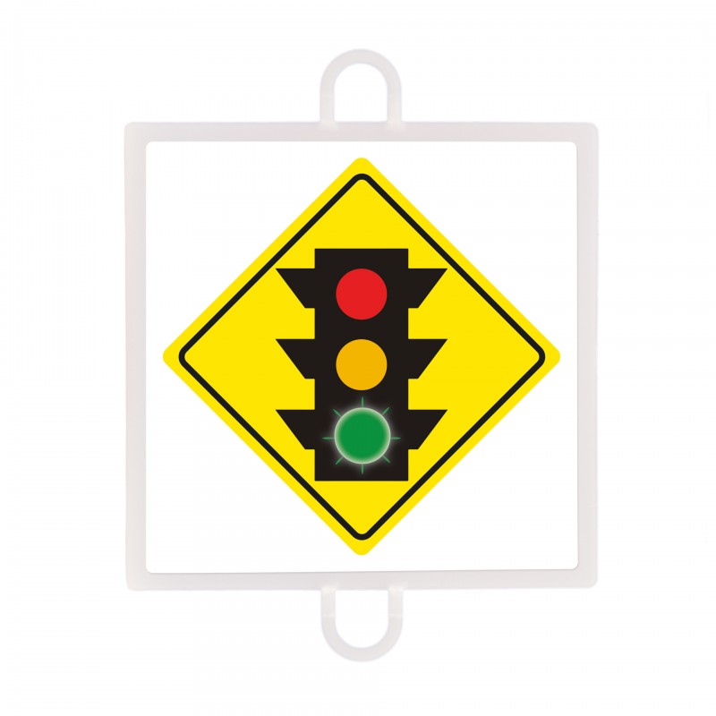 Panel de señalización tráfico de advertencia nº 3 (semáforo verde)