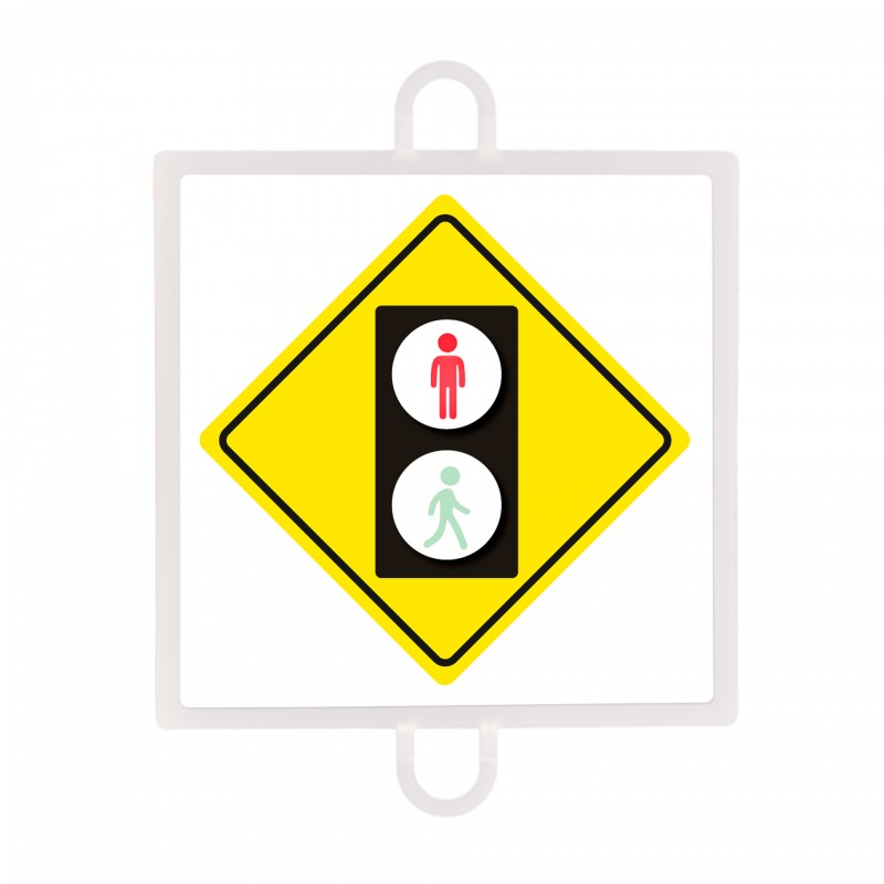 Panel de señalización tráfico de advertencia nº 5 (peatones rojo)