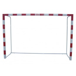 JUEGO PORTERÍAS ALUMINIO BALONMANO-FÚTBOL SALA 80X80 TRASLADABLES CON BASE TUBO REDONDO