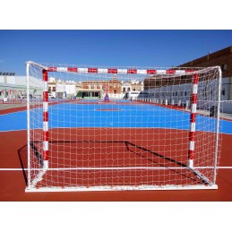 JGO PORTERÍAS F.SALA/BALONMANO METÁLICAS TRASLADABLES 80X80MM CON BASE 80X40MM