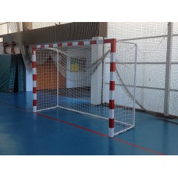 JGO PORTERÍAS F.SALA/BALONMANO METÁLICAS TRASLADABLES 80X80MM CON BASE DE TUBO REDONDO