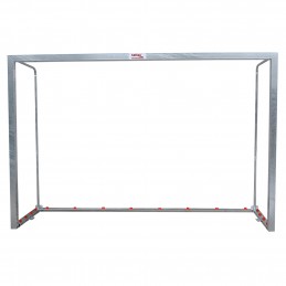 JGO PORTERÍAS GALVANIZADAS F.SALA/BALONMANO METÁLICAS TRASLADABLES 80X80MM CON BASE 80X40MM