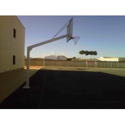 JUEGO CANASTAS BALONCESTO MONOTUBO NEW TUBO 140x140 MM FIJAS CON BASE PARA ANCLAJE VUELO 2,25 MTS 