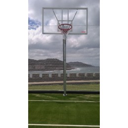 JGO CANASTAS GALVANIZADAS BALONCESTO MONOTUBO NEW TUBO 114 MM FIJAS CON BASE ANCLAJE-SIN TABLERO,ARO