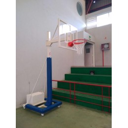 Juego canastas minibasket deluxe monotubo tubo 100 trasladable 2 ruedas con carro  -sin tablero,aro