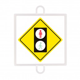 Panel de señalización tráfico de advertencia nº 5 (peatones rojo)