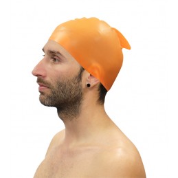 Lote 10 gorros natación silicona con aleta softee