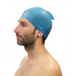 Lote 10 gorros natación silicona con aleta softee