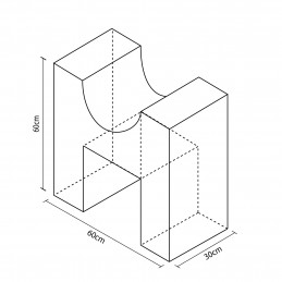 Figura asiento 60x60x30cm