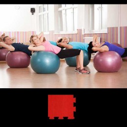Esquina de remate para acabado de suelo gimnasio pilates yoga 12x12x2 cm Rojo