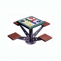 Mesa de exterior antivandálica para jugar al parchis