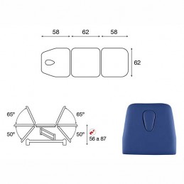 Esquema de la Camilla eléctrica 3 cuerpos para masaje y terapias Ecopostural C3515T13