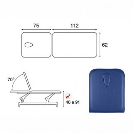 Esquema de la camilla eléctrica básica de 2 cuerpos Ecopostural C3500T13M44