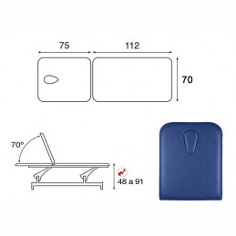 Esquema de la camilla eléctrica básica de 2 cuerpos Ecopostural C3500T13M64