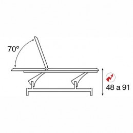 Movimientos de la camilla eléctrica básica de 2 cuerpos Ecopostural C3500T13M44