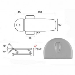 Esquema y movimientos de la camilla eléctrica 2 cuerpos para tratamientos, masajes y terapias Ecopostural C5524T10