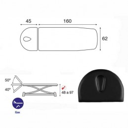 Esquema y movimientos de la camilla eléctrica técnica 2 cuerpos Ecopostural C7928T10 para tratamientos, masajes y terapias