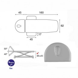 Esquema y movimientos de la camilla eléctrica de 2 cuerpos con estructura de tijera Ecopostural C7924T10 para tratamientos, masa