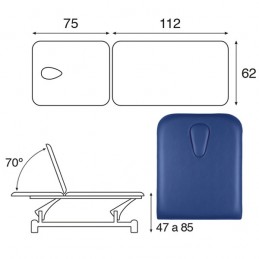 Plano de Camilla  hidráulica 2 cuerpos Ecopostural C3723