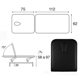 Plano de Camilla hidráulica 2 cuerpos Ecopostural C3741