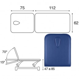 Plano de Camilla hidráulica 2 cuerpos Ecopostural C3753