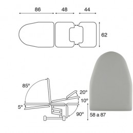 Plano de Camilla hidráulica multifuncional ginecología 3 cuerpos C3766