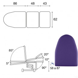 Esquema de Camilla hidráulica multifuncional 3 cuerpos C3772